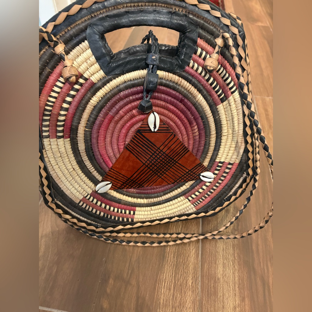 Handcrafted Leather Multicolor Woven Shoulder Bag